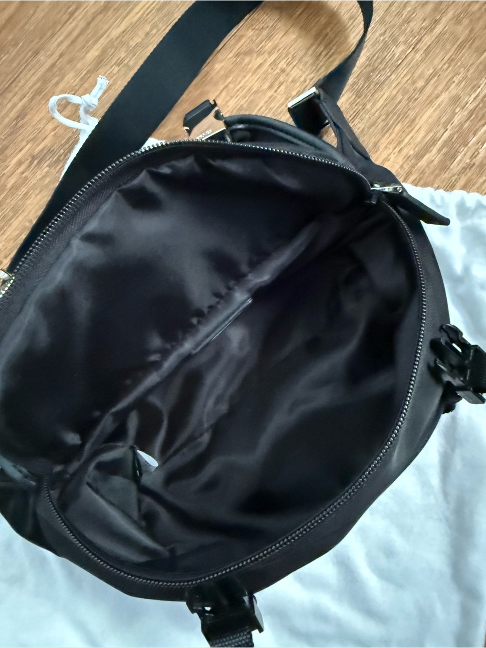 NEW Fashion Inspired Nylon Crossbody Bag with Silver Hardware - Picture 11 of 13